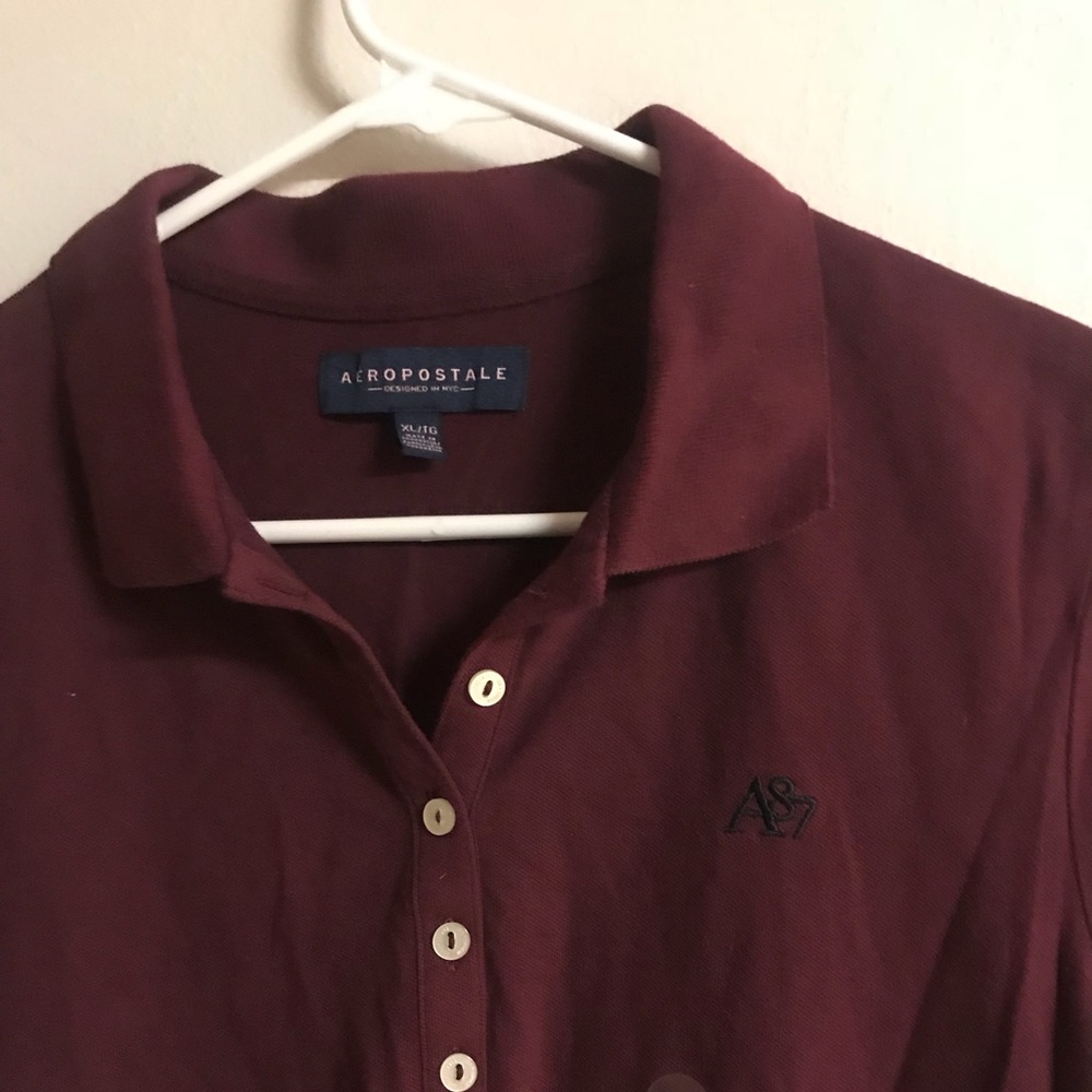 🍁 NWT Aeropostale Burgundy Polo